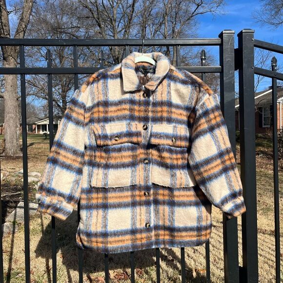 English Factory Plaid Shacket NWT - Picture 3 of 12